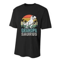 Grandpasaurus T Rex Dinosaur Grandpa Saurus Family Matching Sweat Youth Performance Sprint T-Shirt