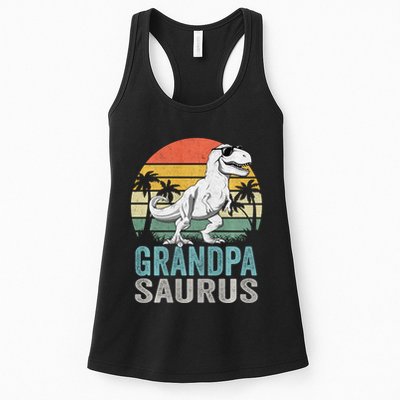 Grandpasaurus T Rex Dinosaur Grandpa Saurus Family Matching Sweat Womens Tank Top