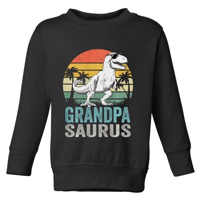 Grandpasaurus T Rex Dinosaur Grandpa Saurus Family Matching Sweat Toddler Sweatshirt
