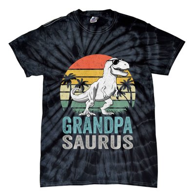 Grandpasaurus T Rex Dinosaur Grandpa Saurus Family Matching Sweat Tie-Dye T-Shirt