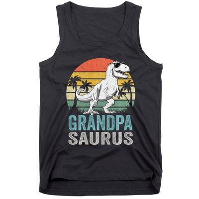 Grandpasaurus T Rex Dinosaur Grandpa Saurus Family Matching Sweat Tank Top