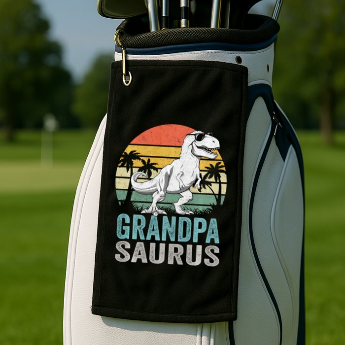 Grandpasaurus T Rex Dinosaur Grandpa Saurus Family Matching Sweat Golf Towel