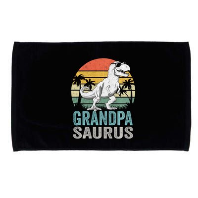 Grandpasaurus T Rex Dinosaur Grandpa Saurus Family Matching Sweat Microfiber Hand Towel