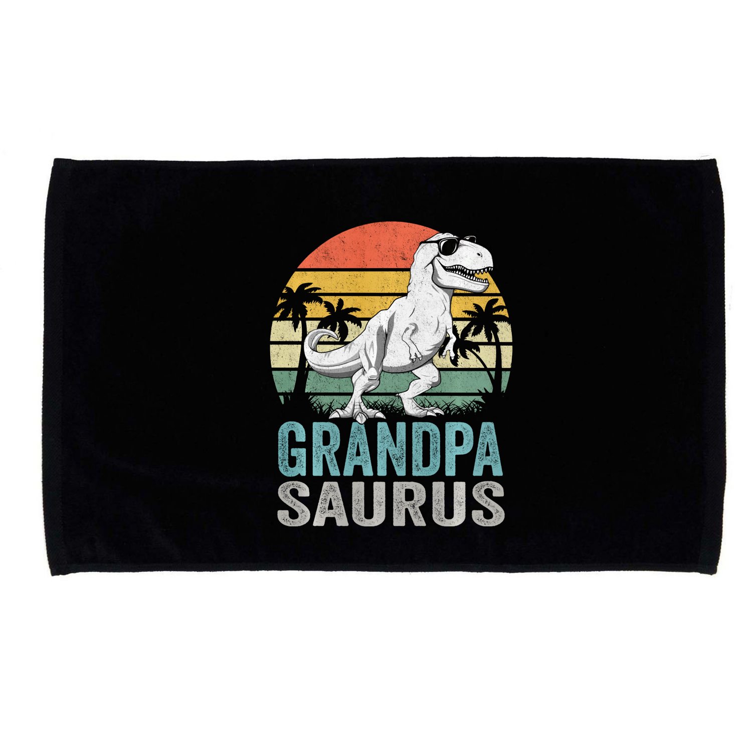 Grandpasaurus T Rex Dinosaur Grandpa Saurus Family Matching Sweat Microfiber Hand Towel