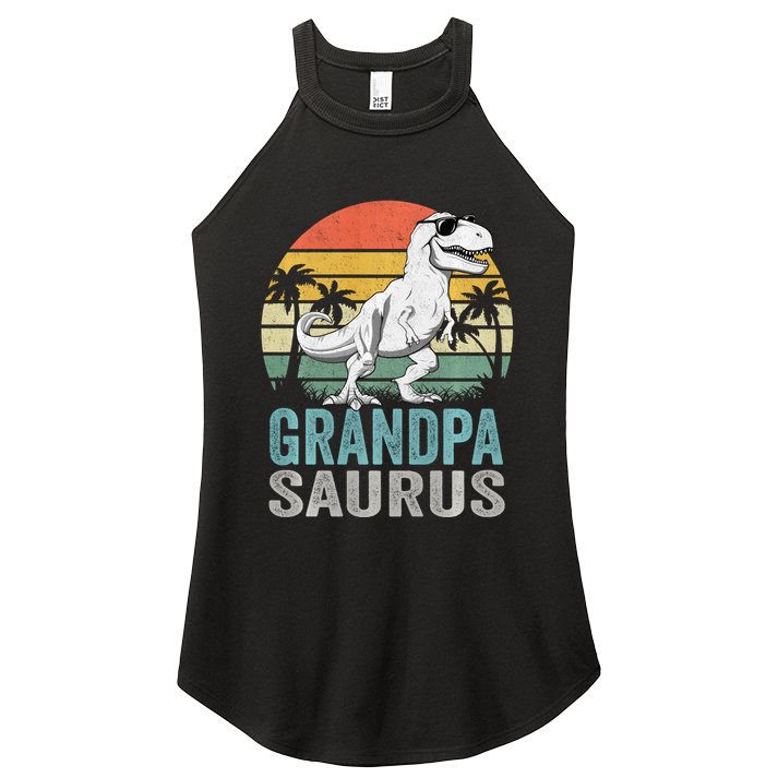 Grandpasaurus T Rex Dinosaur Grandpa Saurus Family Matching Sweat Women's Perfect Tri Rocker Tank
