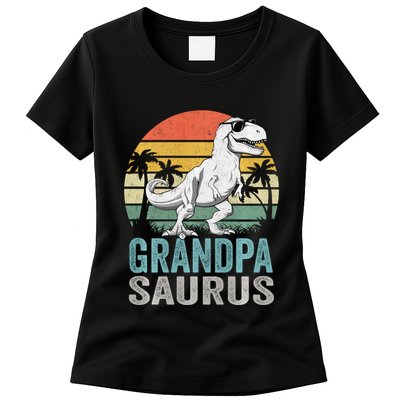 Grandpasaurus T Rex Dinosaur Grandpa Saurus Family Matching Sweat Womens T-Shirt