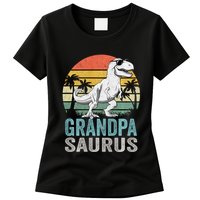 Grandpasaurus T Rex Dinosaur Grandpa Saurus Family Matching Sweat Womens T-Shirt