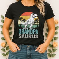 Grandpasaurus T Rex Dinosaur Grandpa Saurus Family Matching Sweat Womens T-Shirt