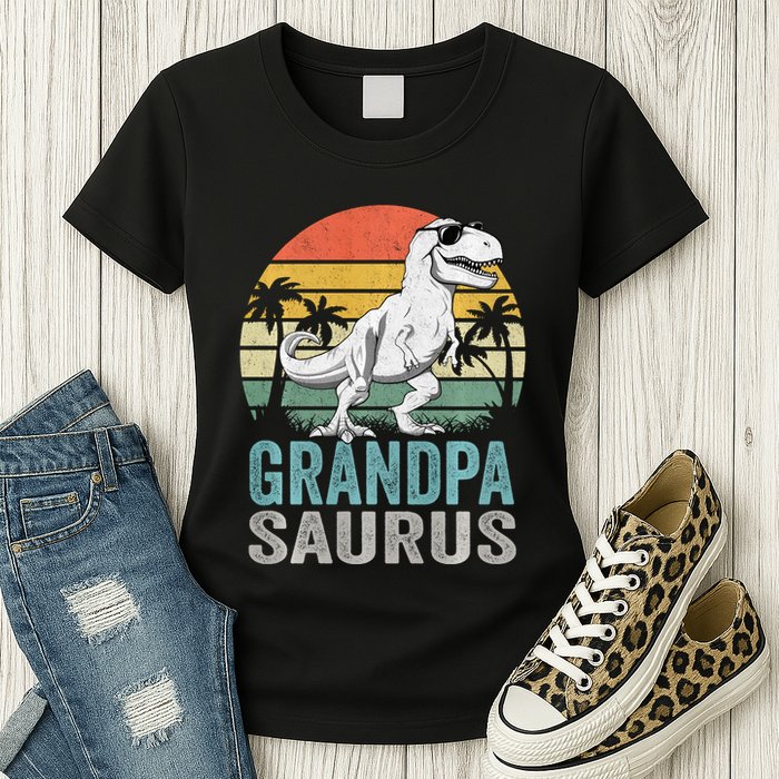 Grandpasaurus T Rex Dinosaur Grandpa Saurus Family Matching Sweat Womens T-Shirt