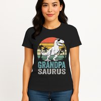 Grandpasaurus T Rex Dinosaur Grandpa Saurus Family Matching Sweat Womens T-Shirt