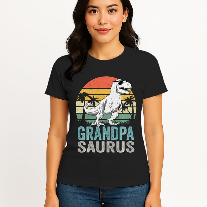 Grandpasaurus T Rex Dinosaur Grandpa Saurus Family Matching Sweat Womens T-Shirt