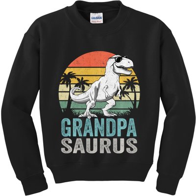 Grandpasaurus T Rex Dinosaur Grandpa Saurus Family Matching Sweat Kids Sweatshirt