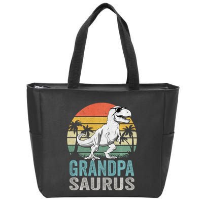 Grandpasaurus T Rex Dinosaur Grandpa Saurus Family Matching Sweat Zip Tote Bag