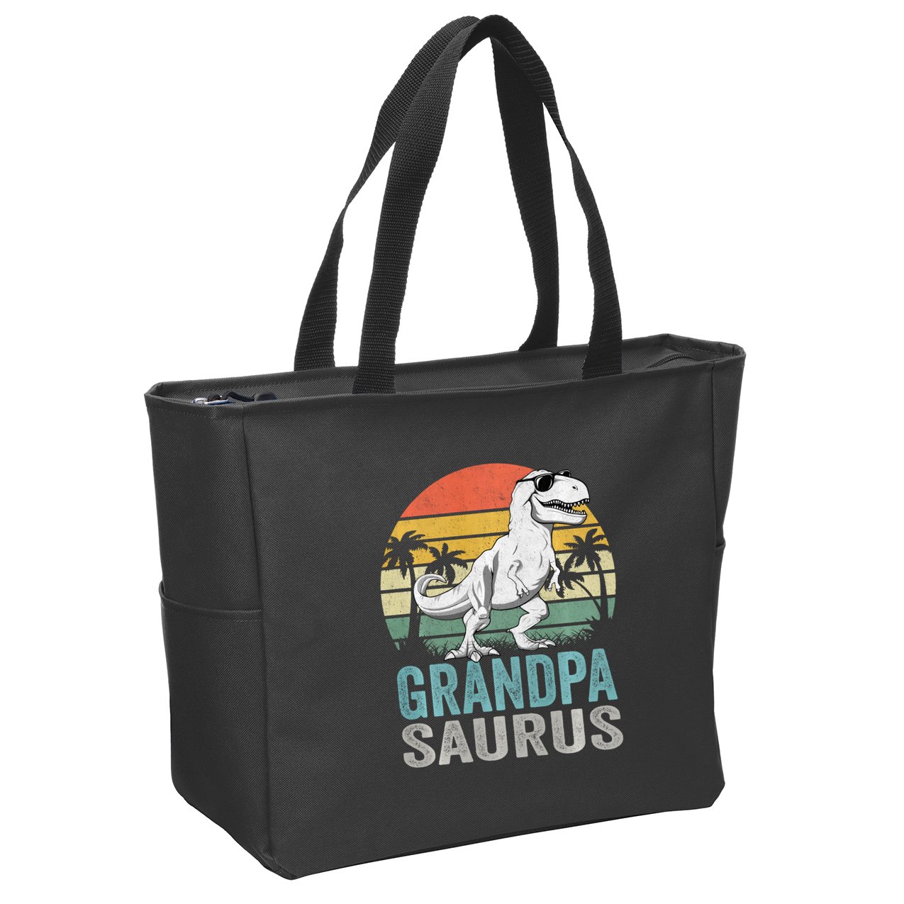 Grandpasaurus T Rex Dinosaur Grandpa Saurus Family Matching Sweat Zip Tote Bag