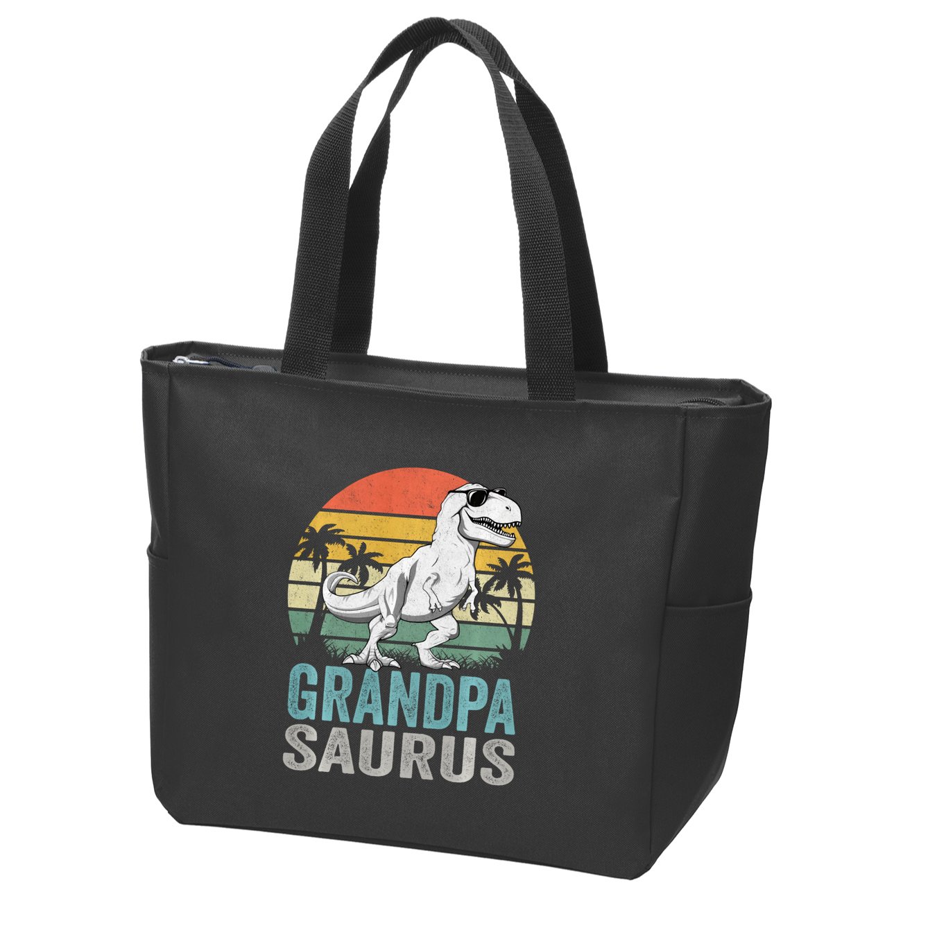 Grandpasaurus T Rex Dinosaur Grandpa Saurus Family Matching Sweat Zip Tote Bag