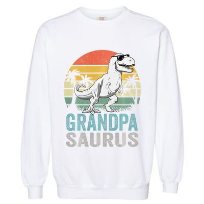 Grandpasaurus T Rex Dinosaur Grandpa Saurus Family Matching Sweat Garment-Dyed Sweatshirt