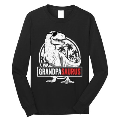 Grandpasaurus T Rex Dinosaur Grandpa Saurus Family Matching Sweat Long Sleeve Shirt