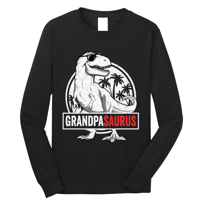 Grandpasaurus T Rex Dinosaur Grandpa Saurus Family Matching Sweat Long Sleeve Shirt