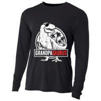 Grandpasaurus T Rex Dinosaur Grandpa Saurus Family Matching Sweat Cooling Performance Long Sleeve Crew