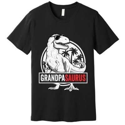 Grandpasaurus T Rex Dinosaur Grandpa Saurus Family Matching Sweat Premium T-Shirt