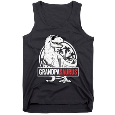 Grandpasaurus T Rex Dinosaur Grandpa Saurus Family Matching Sweat Tank Top