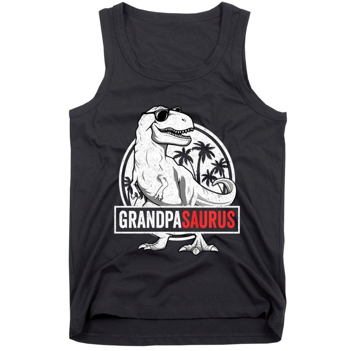 Grandpasaurus T Rex Dinosaur Grandpa Saurus Family Matching Sweat Tank Top