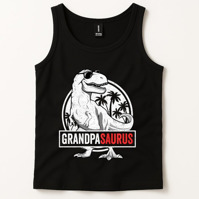 Grandpasaurus T Rex Dinosaur Grandpa Saurus Family Matching Sweat Tank Top