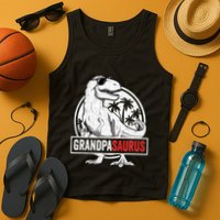 Grandpasaurus T Rex Dinosaur Grandpa Saurus Family Matching Sweat Tank Top