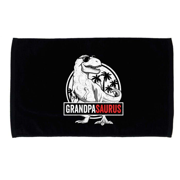 Grandpasaurus T Rex Dinosaur Grandpa Saurus Family Matching Sweat Microfiber Hand Towel