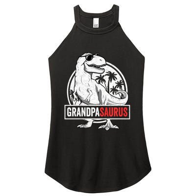 Grandpasaurus T Rex Dinosaur Grandpa Saurus Family Matching Sweat Women's Perfect Tri Rocker Tank
