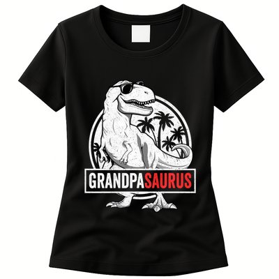 Grandpasaurus T Rex Dinosaur Grandpa Saurus Family Matching Sweat Womens T-Shirt