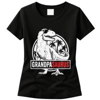 Grandpasaurus T Rex Dinosaur Grandpa Saurus Family Matching Sweat Womens T-Shirt