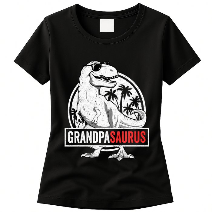 Grandpasaurus T Rex Dinosaur Grandpa Saurus Family Matching Sweat Womens T-Shirt