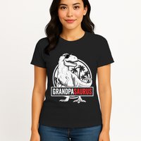Grandpasaurus T Rex Dinosaur Grandpa Saurus Family Matching Sweat Womens T-Shirt