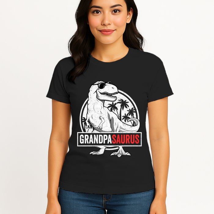 Grandpasaurus T Rex Dinosaur Grandpa Saurus Family Matching Sweat Womens T-Shirt