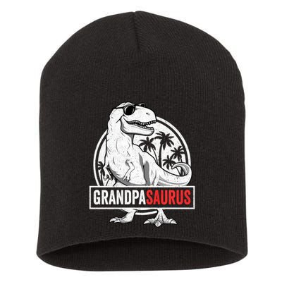 Grandpasaurus T Rex Dinosaur Grandpa Saurus Family Matching Sweat Short Acrylic Beanie