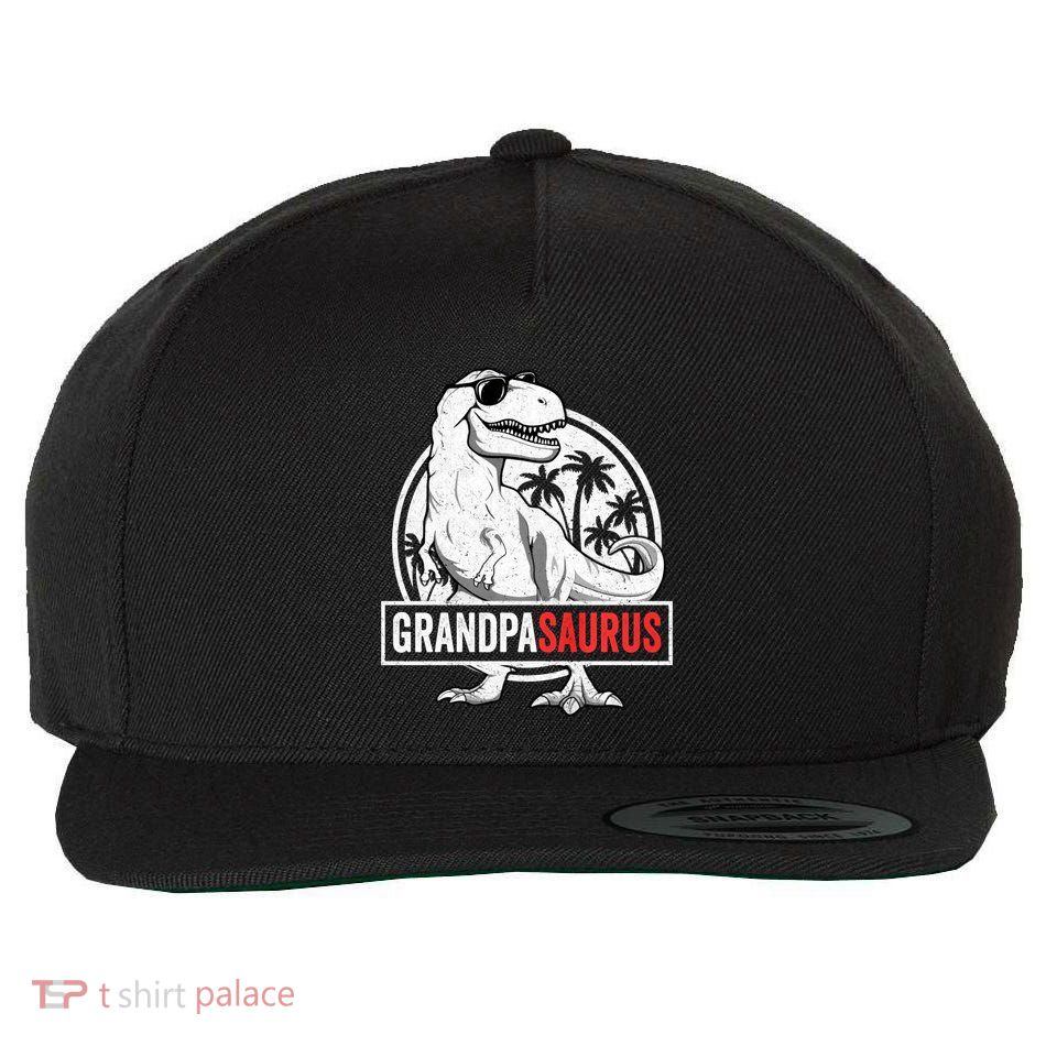 Grandpasaurus T Rex Dinosaur Grandpa Saurus Family Matching Sweat Wool Snapback Cap