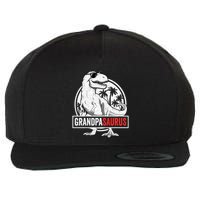Grandpasaurus T Rex Dinosaur Grandpa Saurus Family Matching Sweat Wool Snapback Cap