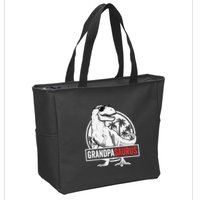 Grandpasaurus T Rex Dinosaur Grandpa Saurus Family Matching Sweat Zip Tote Bag