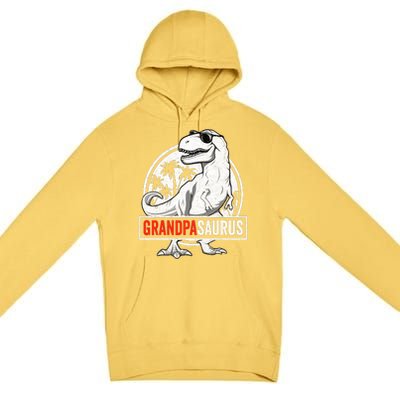 Grandpasaurus T Rex Dinosaur Grandpa Saurus Family Matching Premium Pullover Hoodie