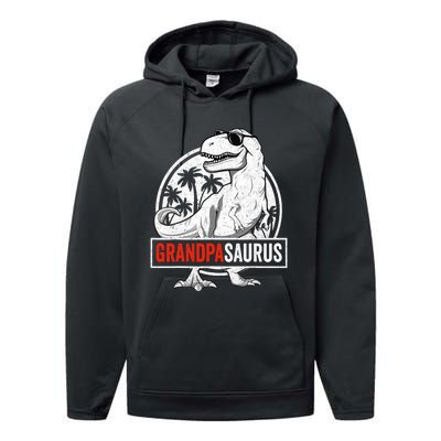 Grandpasaurus T Rex Dinosaur Grandpa Saurus Family Matching Performance Fleece Hoodie