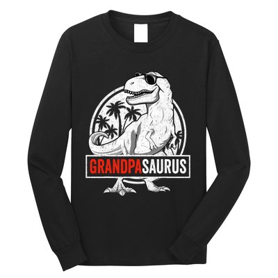 Grandpasaurus T Rex Dinosaur Grandpa Saurus Family Matching Long Sleeve Shirt