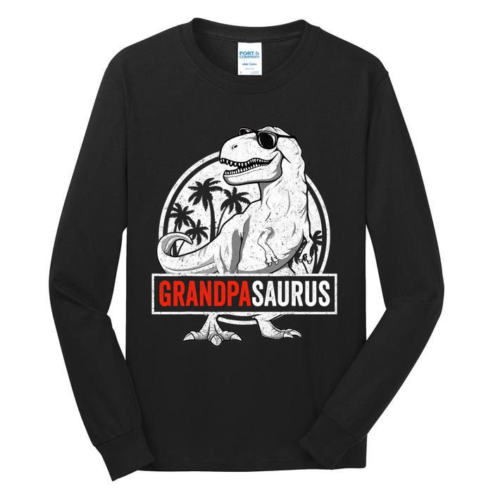 Grandpasaurus T Rex Dinosaur Grandpa Saurus Family Matching Tall Long Sleeve T-Shirt