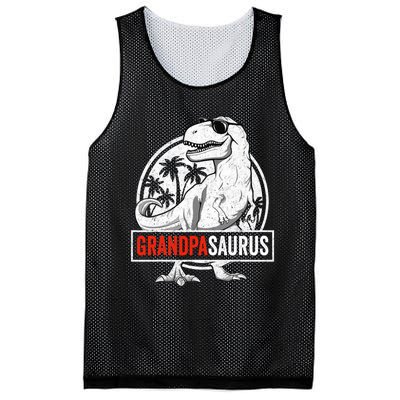 Grandpasaurus T Rex Dinosaur Grandpa Saurus Family Matching Mesh Reversible Basketball Jersey Tank