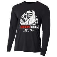 Grandpasaurus T Rex Dinosaur Grandpa Saurus Family Matching Cooling Performance Long Sleeve Crew