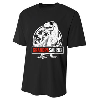 Grandpasaurus T Rex Dinosaur Grandpa Saurus Family Matching Performance Sprint T-Shirt