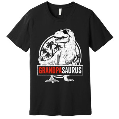 Grandpasaurus T Rex Dinosaur Grandpa Saurus Family Matching Premium T-Shirt