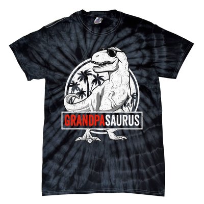 Grandpasaurus T Rex Dinosaur Grandpa Saurus Family Matching Tie-Dye T-Shirt