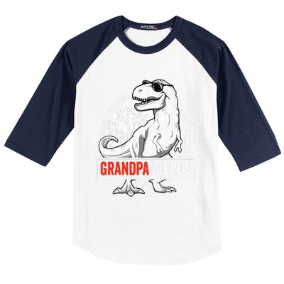 Grandpasaurus T Rex Dinosaur Grandpa Saurus Family Matching Baseball Sleeve Shirt