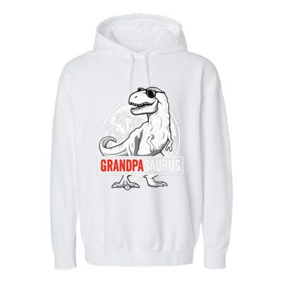 Grandpasaurus T Rex Dinosaur Grandpa Saurus Family Matching Garment-Dyed Fleece Hoodie